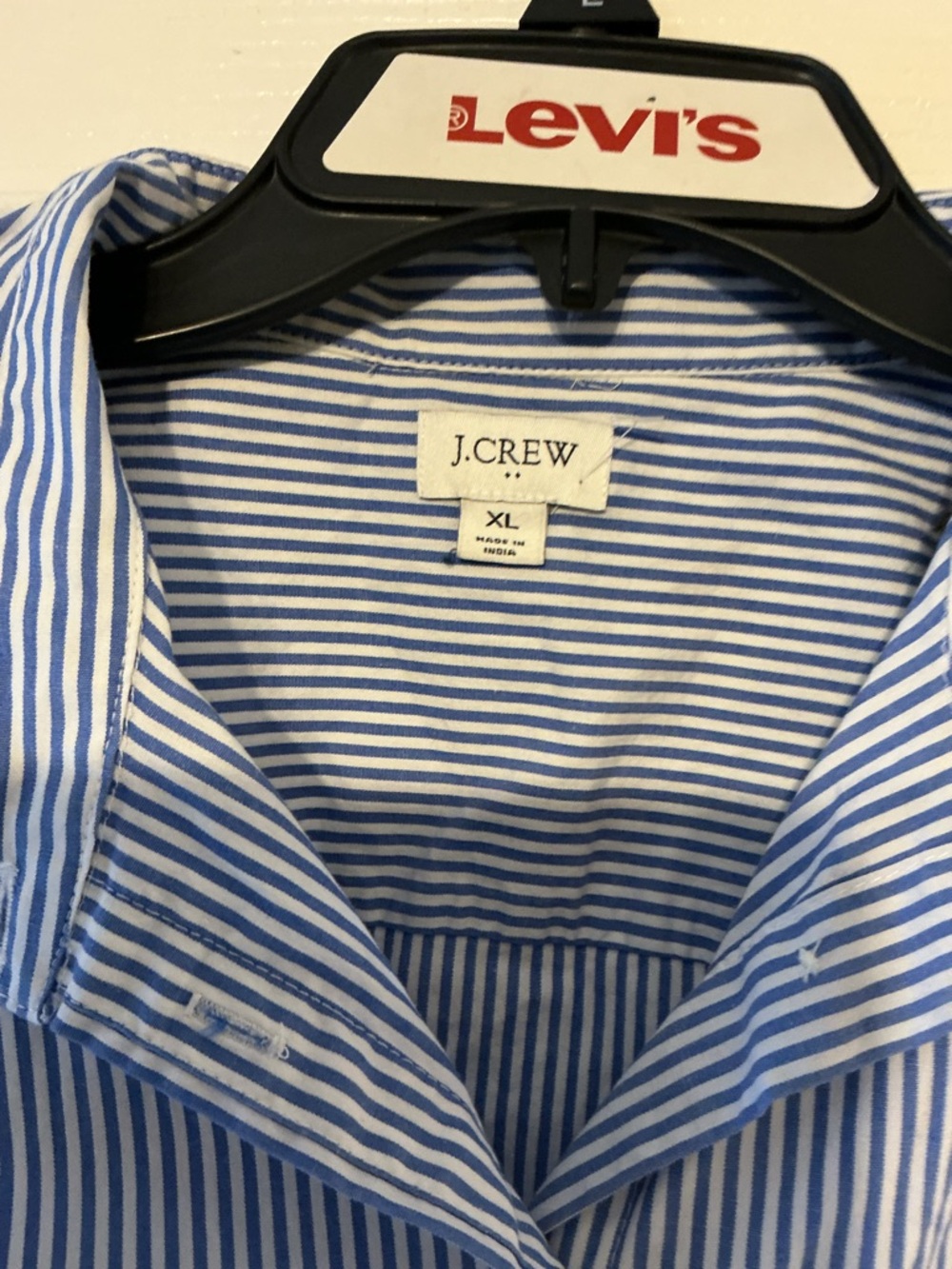J.Crew Blue White Striped Sleeveless Button Down Top XL Coastal Preppy - Picture 4 of 8